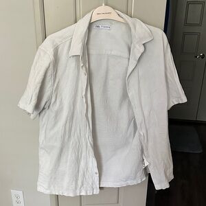 Zara Cream Button-Up Shirt